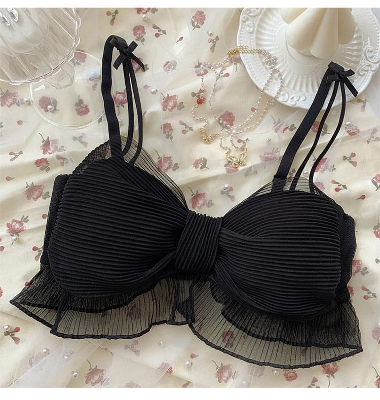 Cute Lace Bow Bridal Padded Bra – Soft, Comfy & Adjustable