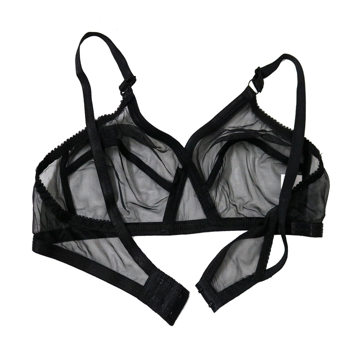 Pack of 2 Non-Padded & Non-Wired Full Net Transparent Cotton Bras