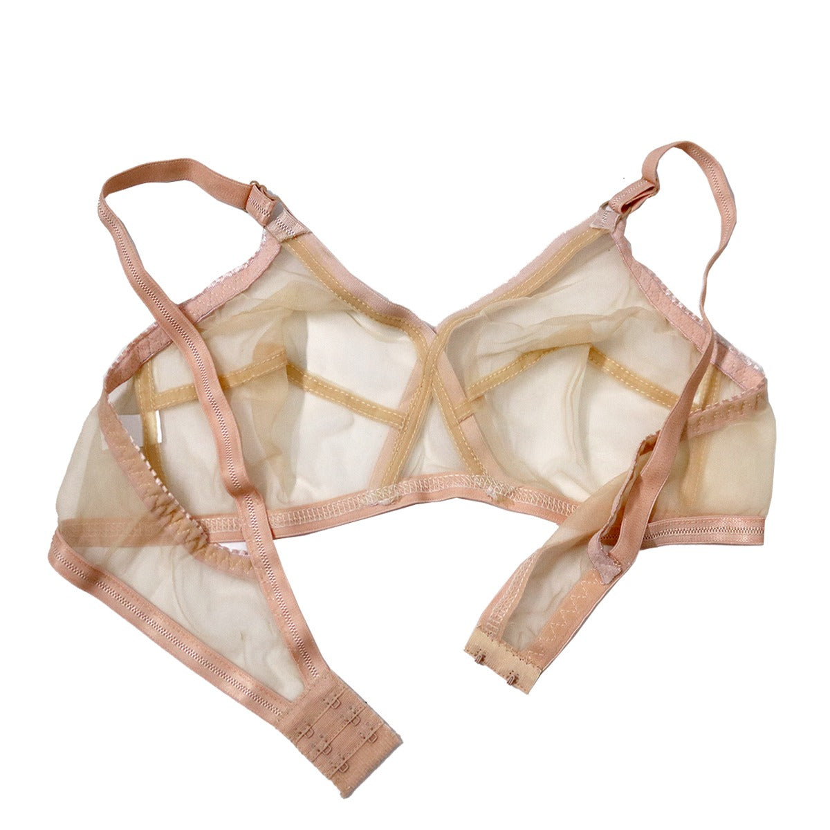 Pack of 2 Non-Padded & Non-Wired Full Net Transparent Cotton Bras